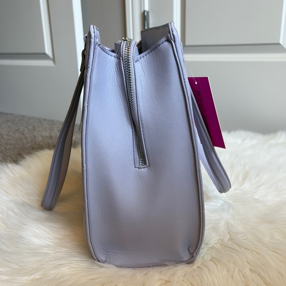 Betsey Johnson Lavender Purple Heart Quilted Purse/Laptop Bag - Picture 11 of 16